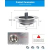 Hygie Rinse Upgraded 3 in 1 Kitchen Sink Drain Strainer