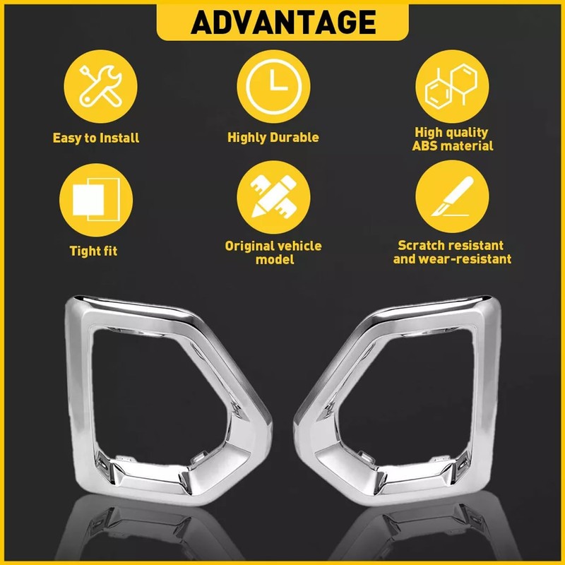 GearUp 1 Pair Front Driving Fog Light Bezel Cover for