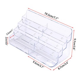 BTSKY 2 Pcs Acrylic Business Card Holders - 8 Pocket Desktop Clear Business Card Stands Countertop Acrylic Index Card Organizer for Desk Tidy Office Accessories