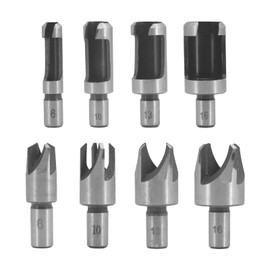 Yuhtech Wooden Dowel Cutter Set, 8 Pieces Wooden Dowel Tenon Drill Cutter, Round Shank Carbon Steel Claw for Woodworking 6 mm/10 mm/13 mm/16 mm