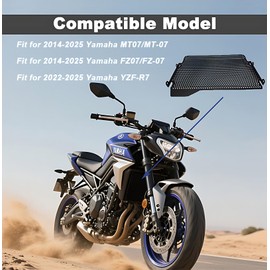 Aluminum Radiator Guard Fit For Yamaha MT-07/FZ-07 (2014-2025) & YZF-R7 (2022-2025) -Heavy Duty Cooling Protection
