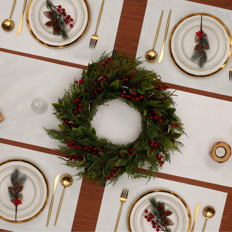 HARORBAY Christmas Tablecloth 60 x 120 Inch, Rectangle Snowflake Table