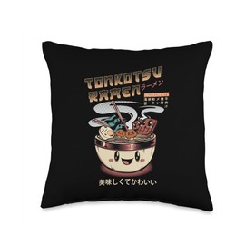 Vintage Kawaii Japanese Ramen Apparel Co. Vintage Funny Food Anime Tonkotsu Ramen Gift Throw Pillow, 16x16, Multicolor