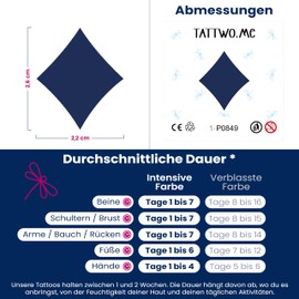 Tattwo.me Temporary Tattoos for Adults and Kids 2 Weeks Waterproof - Card Games - Vegetable Ink - EU Cosmetic Certificate - (P0849)