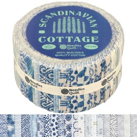 Jelly Roll Fabrics for Quilting Clearance 40 Strip 2.5" x 44" | Cotton Strips Bundles – Perfect Quilting Fabric for Sewing, Precut Quilt Projects, and DIY Crafts (Scandinavian Cottage)