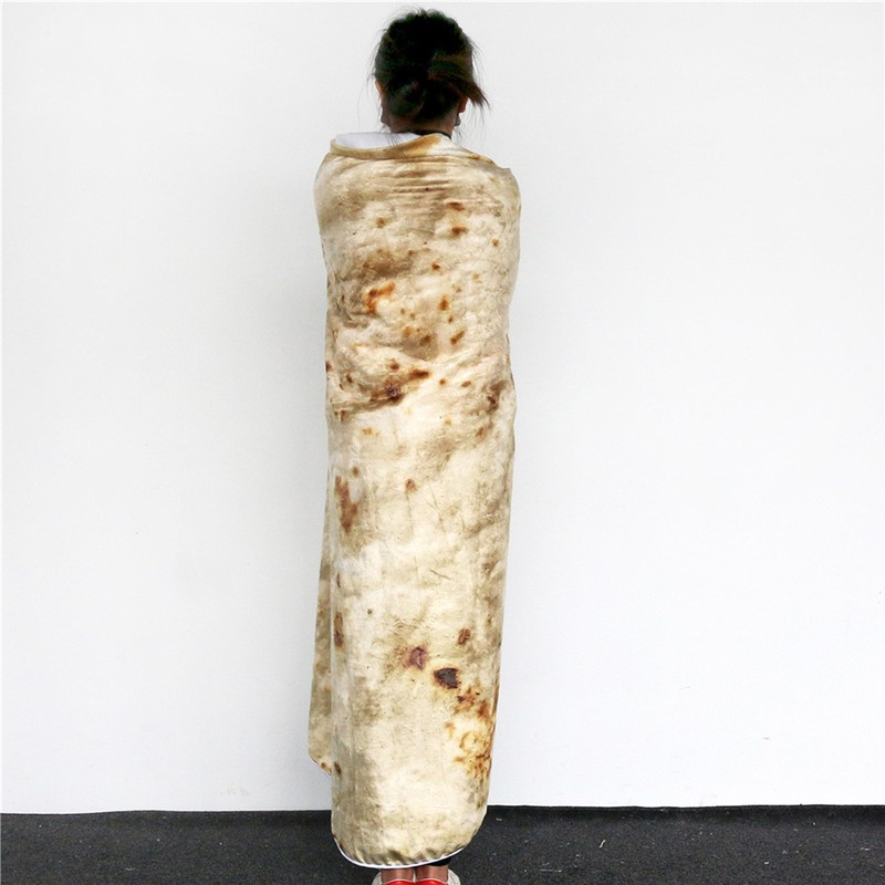 Burritos Tortilla Blanket Giant Round Beach Blanket Soft Comfortable Novelty