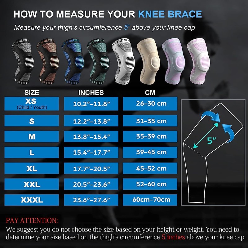NEENCA Knee Support, Compressed Knee Support with Patella Gel Pads
