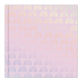 Pink Rainbow Design Photo Album Holds 200 Slip In Family 4'' x 6'' Photographs, Multi (7595)