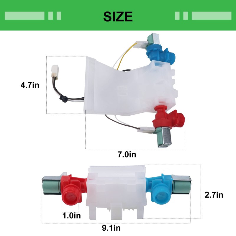 PMIIO WPW10144820 W10144820 Washer Water Inlet Valve Compatible with Whirl-pool