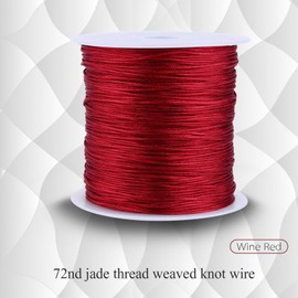 TOPINCN Cuerda de Tejer, 100 M X 0,8 Mm Nylon Cordón de Nudo Chino de Rata Macrame Hilo de Hilo Borgoña Artesanía DIY Cordón de Nudo Rojo Vino