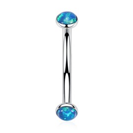 GAGABODY Eyebrow Jewelry 16g G23 Titanium Eyebrow Piercing Jewelry Curved Barbell 16g Belly Button Ring 6mm-12mm Cartilage Earring Labret Stud 16g Belly Rings Eyebrow Piercings Opal Bridge Jewelry,