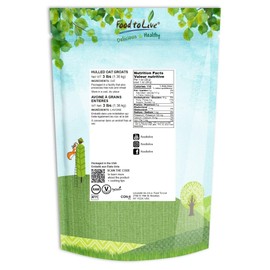 Food to Live Whole Grain Oat Groats – Oat Berries in Bulk. Kosher Hulless Seeds, Rich in Protein, Soluble Fiber. Suited for Grinding. Great for Hot Cereal, Salads, and Stews. Vegan Hulled Kernels