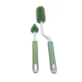 BIEN BEBE'S Baby Bottle Silicone Brush, Anti-Scratch, Easy to Clean, 100% Silicone Head, 1 Count (Green)