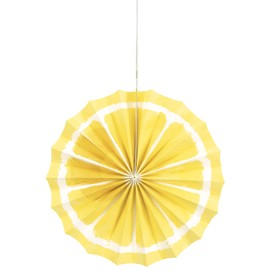 Unique 16447 Tissue Paper Fan Decorations-Assorted Size-Citrus Fruit Summer Party-3 Count (Pack of 1), Multicolour
