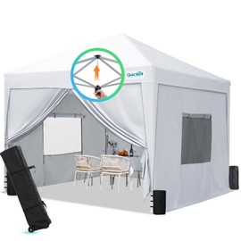 Quictent Privacy 8x8 Pop up Canopy Tent with Sidewalls and Roll-up Ventilated Windows, One Person Easy Setup, Outdoor Commercial Gazebo Shelter Enclosed Waterproof, Bonus 4 Sandbags