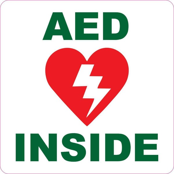 StickerTalk AED Inside Vinyl Sticker, 5 inches by 5 inches