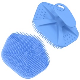 Silicone Body Scrubber Redfly Back Scrubber for Shower, Exfoliating Body Brush, Rubber Massage Loofah for Men and Women, Effective Skin Cleaner and Exfoliator, Bath Scrub for Deep Cleaning (Blue)