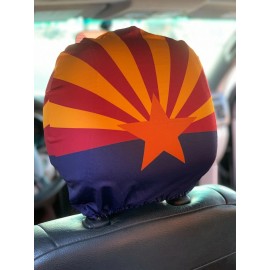 GiftWrap Etc. Arizona State Pride Headrest Covers for Cars - Set of 2, Headrest Protectors
