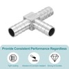 sourcing map 2Pcs 3/4" Tee Hose Barb Pipe Fitting, 304