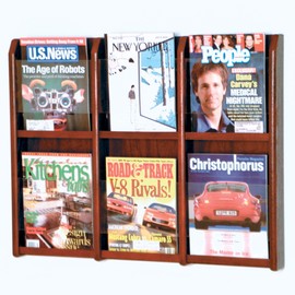 Wooden Mallet Divulge 6-Magazine Wall Display, Mahogany
