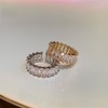 Izpack Cubic Zirconia Baguette Open Adjustable Ring Crystal Princess Cut