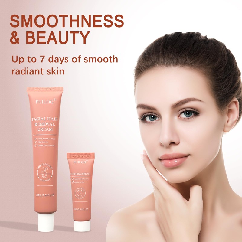 Facial Hair Removal Cream Kit for Women Face – Depilatory
