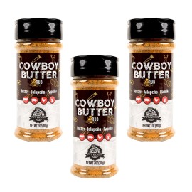 Pit Boss Cowboy Butter Rub 7 oz (3-Pack) – Smoky Butter Jalapeño Seasoning BBQ