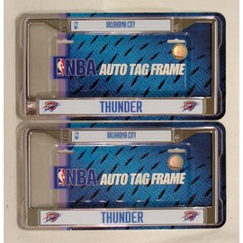Rico Industries Oklahoma City Thunder Chrome Metal (Set of 2) License Plate Frame