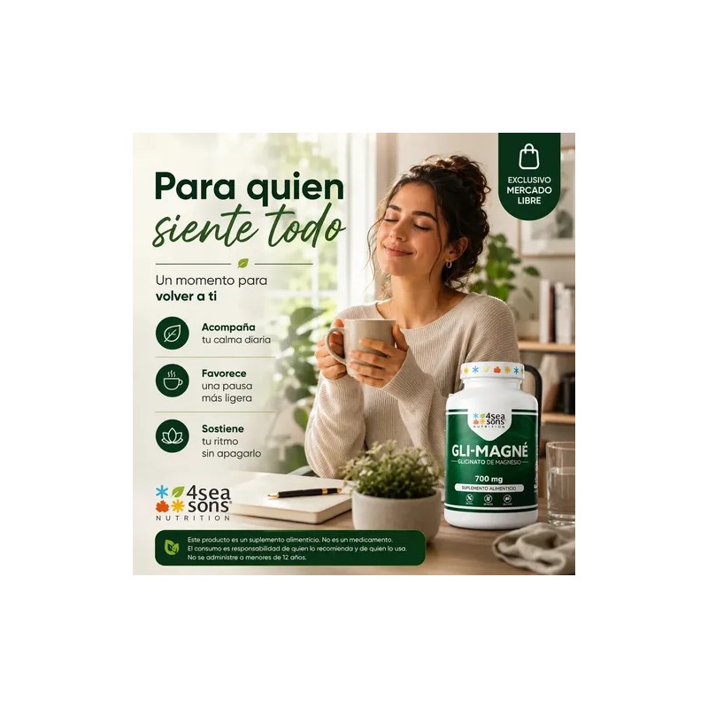 Gli Magné Glicinato Magnesio 700 Vitamina Suplemento Alimenticio Fórmula Avanzada