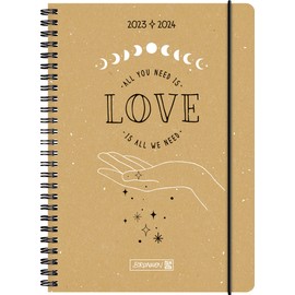 BRUNNEN School Calendar "Love" 2023/2024 2 Pages = 1 Week A5 Natural