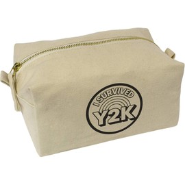 'I Survived Y2K' Canvas Wash Bag/Makeup Case (CS00044563)