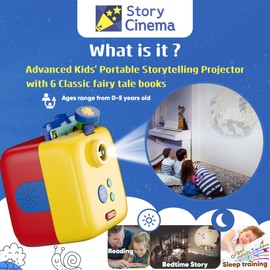 Story Cinema – Kids Storytelling Projector Interactive Read Aloud – Audiovisual Bedtime Story Player Starter Set w/6 Classic Books, 6 Story Packs, Easy-to-Use–Includes Lullaby (1. English Edition)