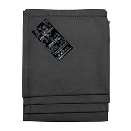 Homescapes - Four - Black - Napkins - 100% Cotton - 18 x 18 Inch (45 x 45 cm) Easy care table Hand Woven Napkins - Washable at 60 Deg C