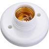 White E27 Round Plastic Base Screw Light Bulb Lamp Socket