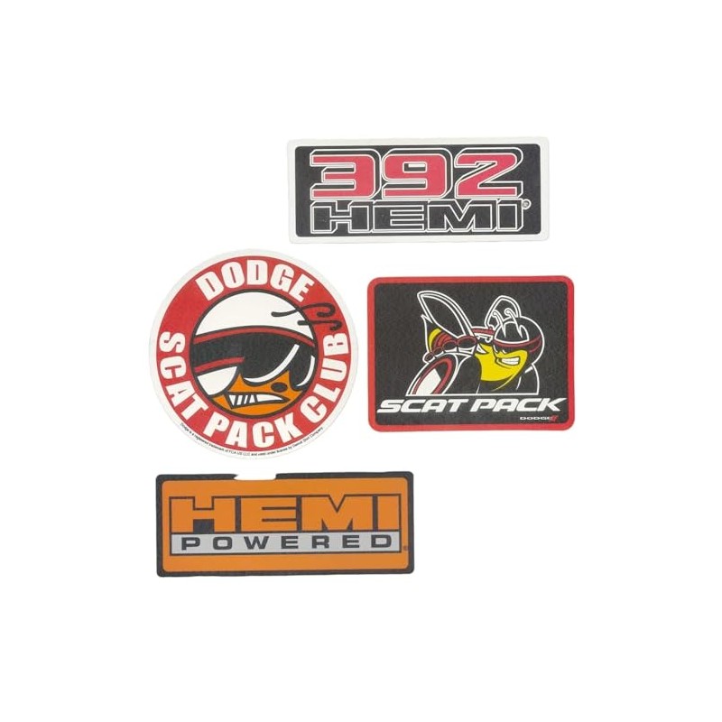 4-Pack Dodge Scat Pack and HEMI Vinyl Stickers Made in