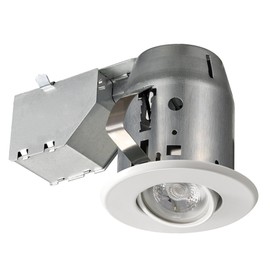 Globe Electric 90679 3" Swivel Round Trim Recessed Lighting Kit, White, Easy Install Push-N-Click Clips, 3.25" Hole Size, Adjustable Ceiling Light, IC Rated, GU10 Base Bulb Not Included