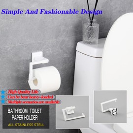 GERZWY Bathroom Toilet Paper Holder Stainless Steel Paper Towel Dispenser Wall Mounted, White