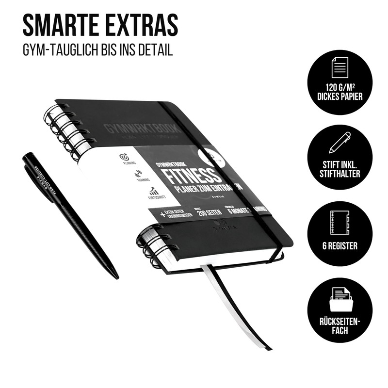 GYMWRKT Premium Training Diary Strength Training German with Pen -
