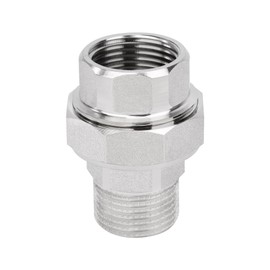 Vernickeltem Verschraubung, 3/4" AG x 3/4" IG Gewindefitting aus Vernickeltem Kupfer, Rohrverschraubung für Wasser, Luft, Sanitär, Industriell