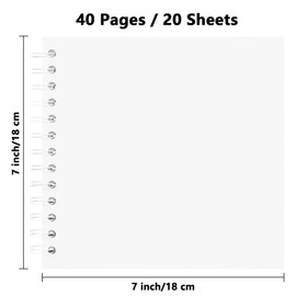 Yopih 7 x 7 Inch Hardcover Kraft Blank Page DIY Scrapbook Photo Album, 40 Pages (20 Sheets) - for Wedding Anniversaries, Family Memories, and Small Scrapbooking Projects