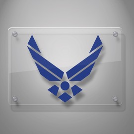 Yoonek Graphics Air Force Decal Sticker for Car Window, Laptop, Motorcycle, Walls, Mirror and More. # 561 (4" x 4.5", Blue)