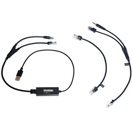 VT Adaptador de Cables EHS Compatible con teléfonos PC, Serie Yealink y Snom, teléfonos Poly USB compatibles con Auriculares Plantronic-Jabra-Epos DECT