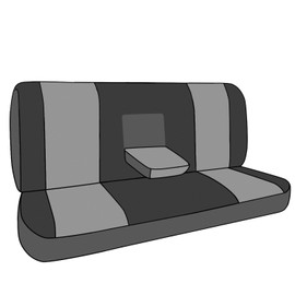 CalTrend DuraPlus Slip on Seat Covers, fits 1999-2002 Ford F-250-550 Rear Solid Bench Water Resistant, UV Resitant, Precision Fit, 2-Year Warranty Light Grey Insert with Black Trim