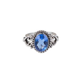 Natural Tanzanite Gemstone 925 Sterling Silver Handcrafted Bohemian Ring Size 10, Tanzanite Jewelry Ring For Her, December Birthstone Ring, Women's Ring, 925 Stamped Ring (Tanzanite AAA, 10)