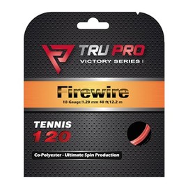 TRU PRO Firewire - Tennis String Set (Poly): Ultimate Ball Bite (18g (1.20 mm), 12.2 m, RED)