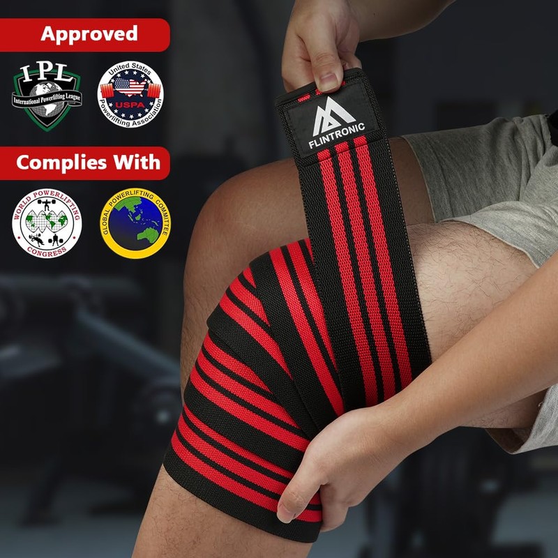 flintronic Knee Sports Bandages, Strength Training Knee Support Men Women,