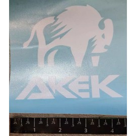 AKEK Premium Outdoor Gear White Peel N' Stick Vinyl Sticker Decal New Shot Show