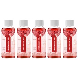 SIXCAR Red 40 Fishing Lures,Red Worm Liquid Baits & attractant,Fishing Bait,Fishing Liquid,Red Ink Fishing,Bait Fish Additive,Fish Lure Attraction Enhancer for Trout, Cod, Carp, Bass (5 Bottle)