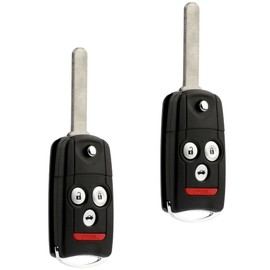Car Flip Key Fob Keyless Entry Remote fits 2009-2014 Acura TL TSX / 2010-2013 Acura ZDX (MLBHLIK-1T, 2500A-HLIK1T), Set of 2