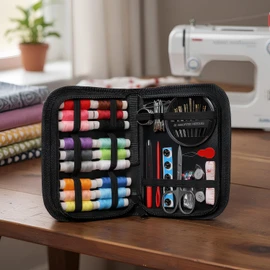 Timotech Kit de Costura Portátil con Hilos, Agujas y Tijeras, Set de Costurero de Emergencia para Viaje y Hogar con Estuche de Cremallera, Accesorios de Costura y Confección para Principiantes